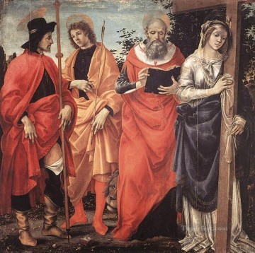 四聖人の祭壇画 1483年 クリスチャン・フィリッピーノ・リッピ Oil Paintings